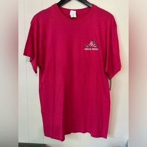 Beautician Pink Peace Frog Tee- Size Medium